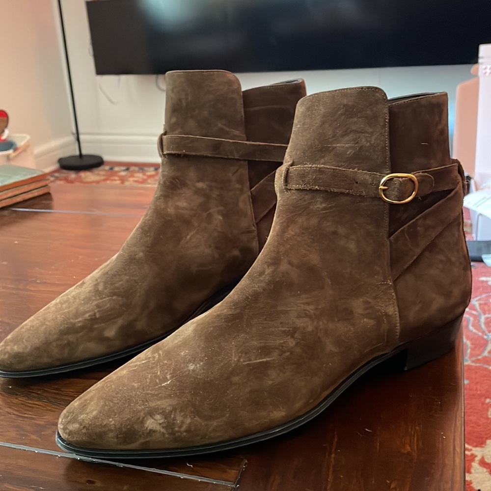 Celine size 43 brown suede leather MENS boots